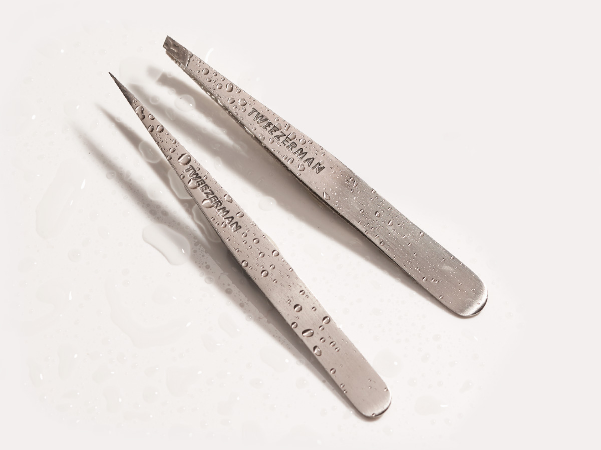 Cleaned Stainless Steel Point and Slant Petite Tweezers