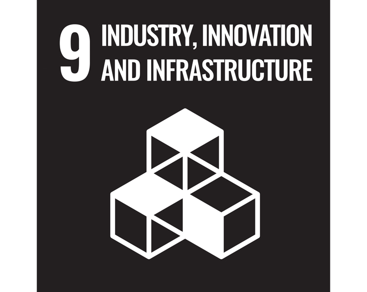 9 industry innovation and infrastructure, graphic of 3 building blocks